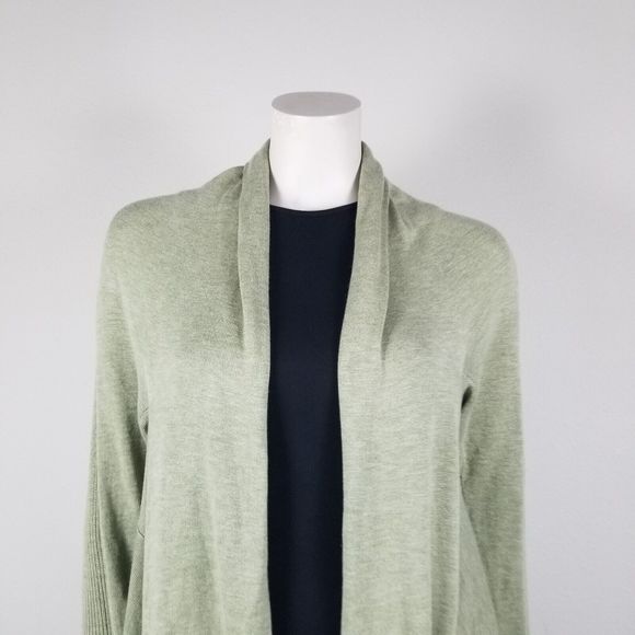 Lululemon Cashlu Knit Waterfall Open Cardigan In Heathered Rosemary Green Sz M/L - Picture 3 of 13
